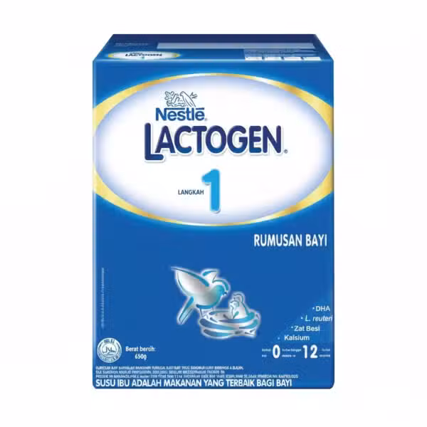 Nestle Lactogen 1 Infant Formula Milk 650gm DHA L reuteri Zat Besi Kalsium