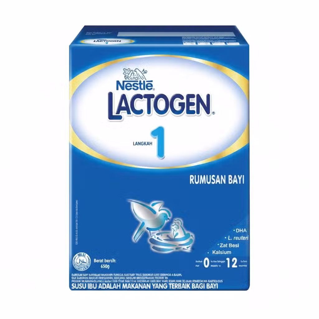 Nestle Lactogen 1 Infant Formula Milk 650gm DHA L reuteri Zat Besi Kalsium