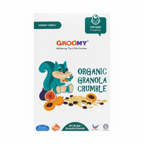 Groomy Organic Granola Crumble Instant Cereal 150gm For Baby 6 Months+