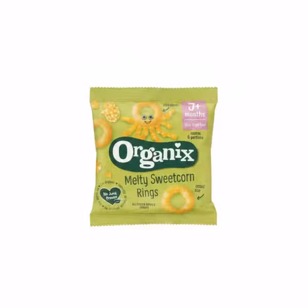 Organix Melty Sweetcorn Rings 25g 7+ Months Ideal Finger Food