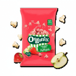 Organix Strawberry Apple Puffcorn 10g light crispy no hard kernels 4 bags