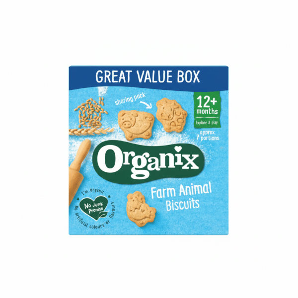 Organix Farm Animal Biscuits 100g 12+ Months Great Value Box