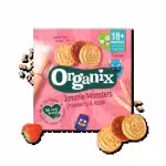 Organix Jammie Monsters Strawberry Apple Biscuits 64g 100% Fruit Filling