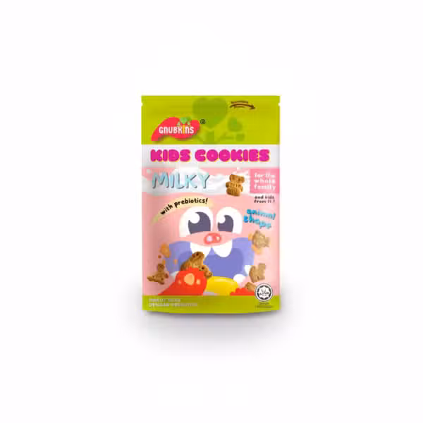 Gnubkins Kids Cookies Milky Animal Shape 40g with Prebiotics