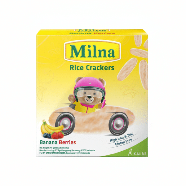 Milna Rice Crackers Banana Berries 40g High Iron Zinc Gluten Free