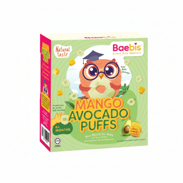 Baebis Mango Avocado Puffs Rice Biscuit for Baby 6+ Months 35g