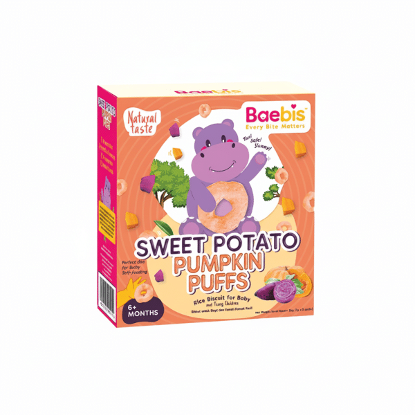 Baebis Sweet Potato Pumpkin Puffs Rice Biscuit for Baby 6+ Months 35g