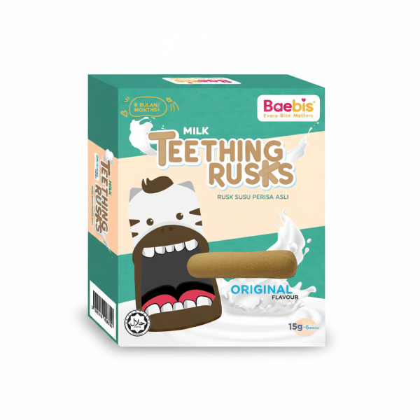 Baebis Milk Teething Rusks Original Flavor 90g 6 Months+