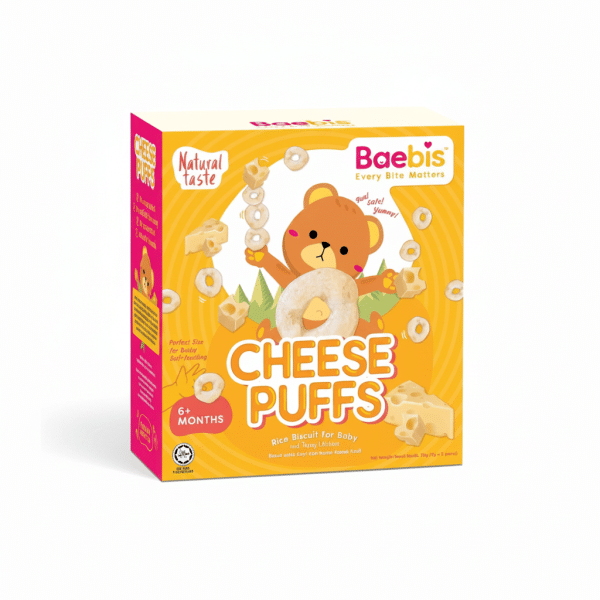 Baebies Cheese Puffs Rice Biscuit For Baby 6+ Months 35g