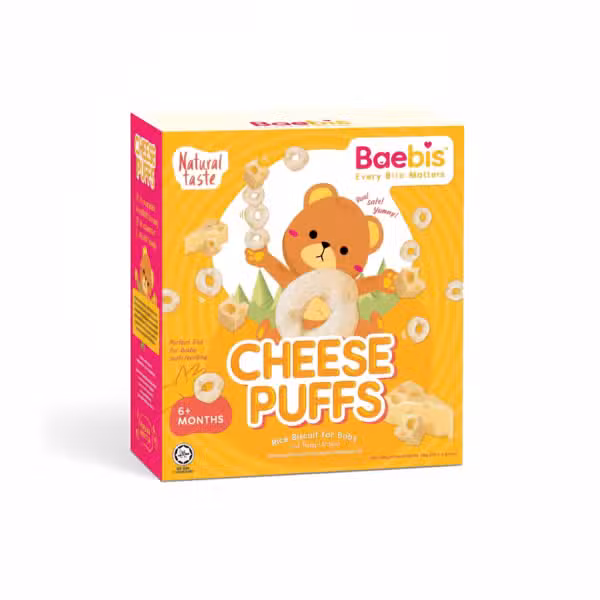 Baebies Cheese Puffs Rice Biscuit For Baby 6+ Months 35g