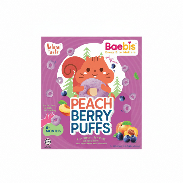 Baebis Peach Berry Puffs Rice Biscuit 35g