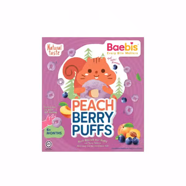Baebis Peach Berry Puffs Rice Biscuit 35g