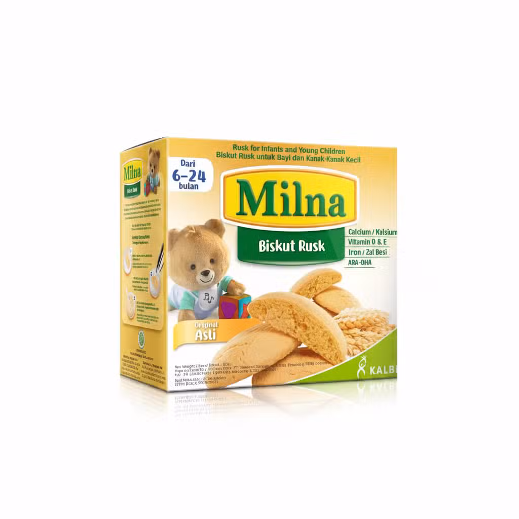 Milna Biskut Rusk Original Asli Calcium Vitamin O & E Iron Zal Besi ARA-OHA 130g