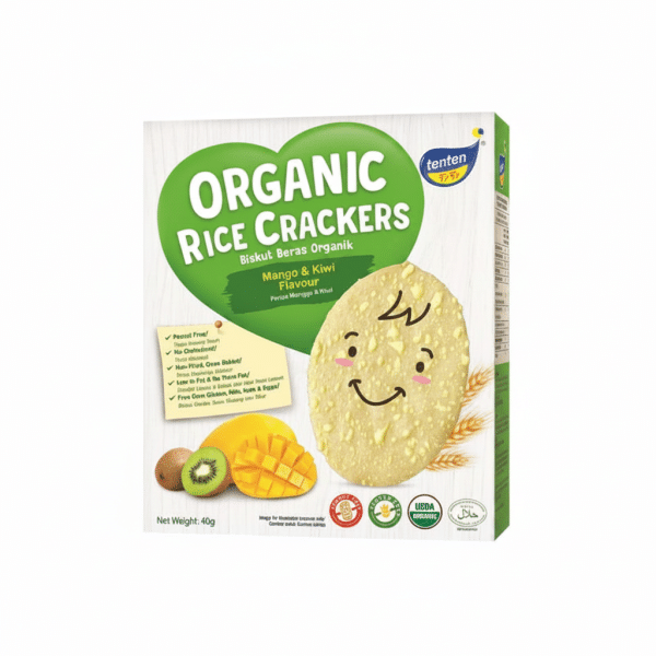 Tenten Organic Rice Crackers Mango Kiwi Flavor 40gm