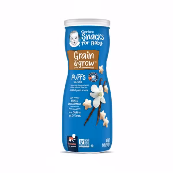Gerber Grain & Grow Puffs Vanilla Naturally Flavored Puffed Grain Snack 42gm