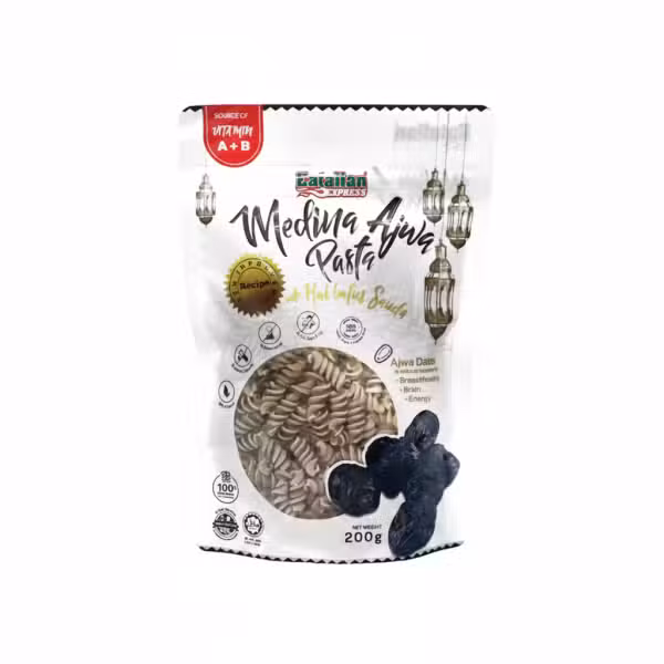 Eatalian Express Medina Ajwa Pasta Fusilli 200gm Source of Vitamin A+B Halba Sauda