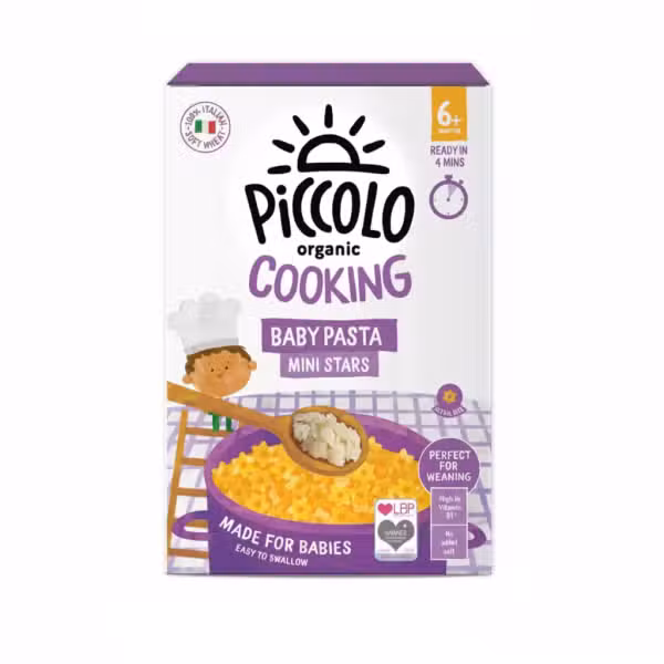 Piccolo Organic Baby Pasta Mini Stars 300g 6+ Months Ready in 4 Mins