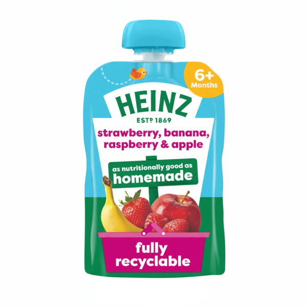 Heinz Strawberry Banana Raspberry Apple Puree 100gm 6+ Months