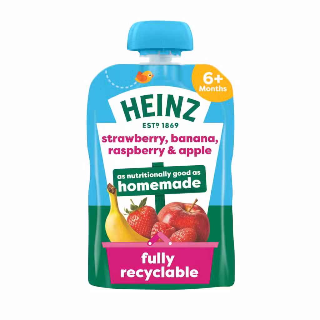 Heinz Strawberry Banana Raspberry Apple Puree 100gm 6+ Months