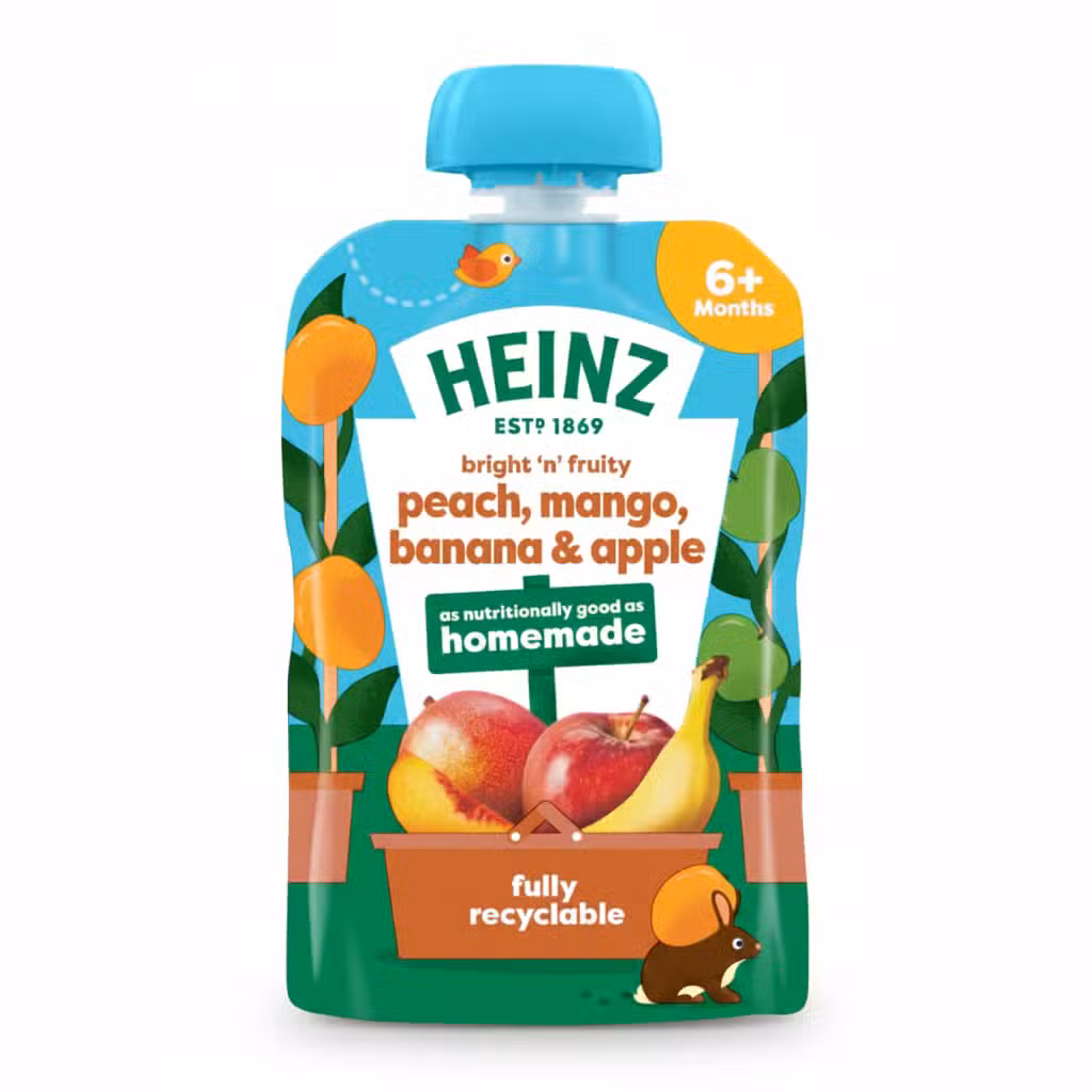 Heinz Peach Mango Banana Apple Puree 100gm 6+ Months
