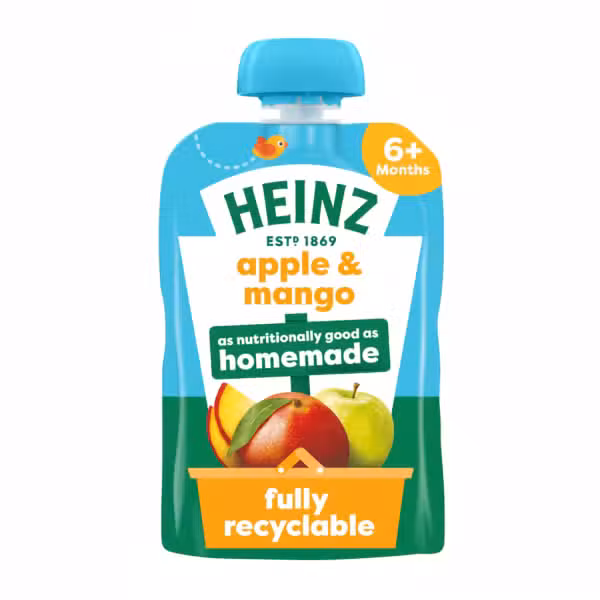 Heinz Apple Mango Puree 100gm 6 Months Fully Recyclable