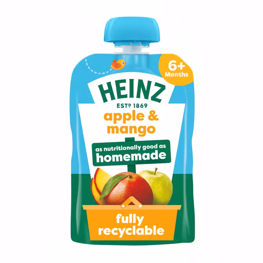 Heinz Apple Mango Puree 100gm 6 Months Fully Recyclable