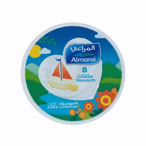 Almarai Triangle Cheese 8 Slices 120gm Vitamins A D E Calcium Zinc