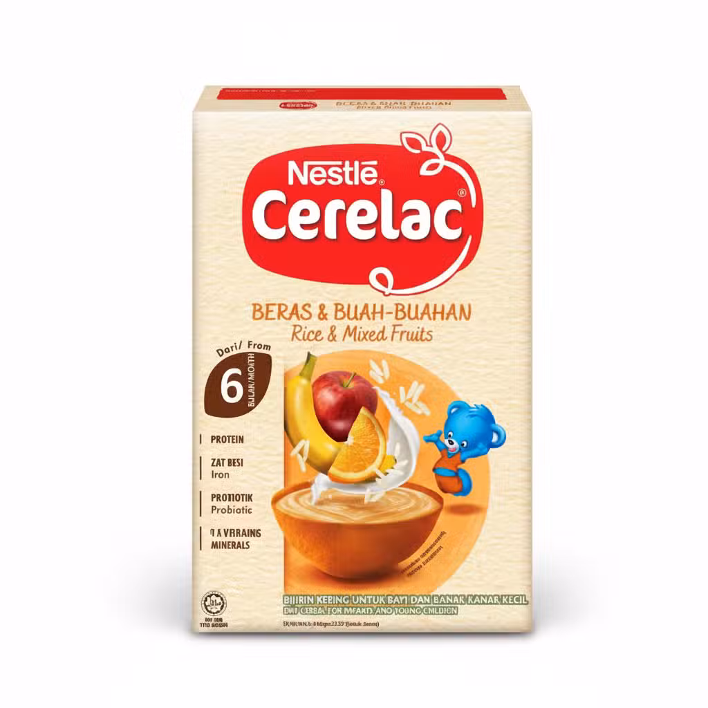 Nestle Cerelac Rice Mixed Fruits 6 Months Protein Iron Probiotic 250gm