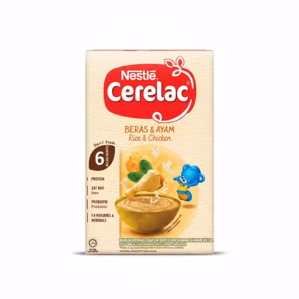Nestle Cerelac Rice and Chicken 6 Months Plus 250gm Protein Probiotic Vitamins Minerals