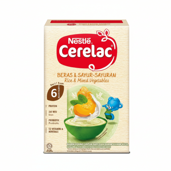 Nestle Cerelac Rice & Mixed Vegetables 6 Months Protein Iron Probiotic 12 Vitamins Minerals