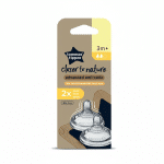 Tommee Tippee Closer To Nature Advanced Anti-Colic Medium Flow Teats 3 Months Plus Pack of 2 BPA Free