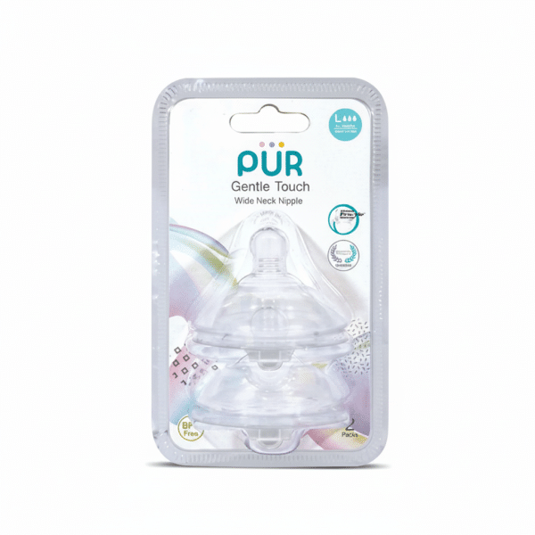 PUR Gentle Touch Wide Neck Nipple Fast Flow 2 Packs BPA Free