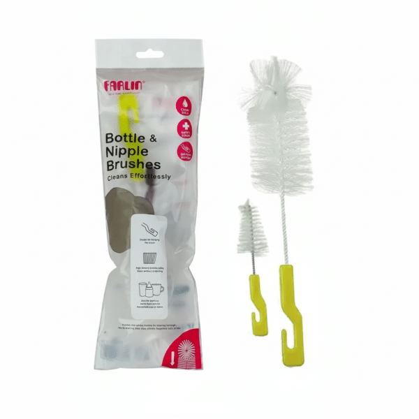 Farlin Bottle & Nipple Brushes Set Cleans Effortlessly