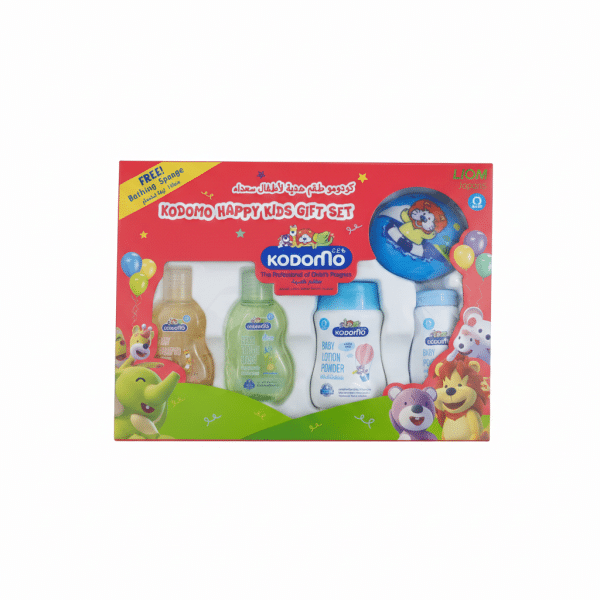 Kodomo Happy Kids Gift Set Baby Shampoo Baby Lotion Powder Bathing Sponge