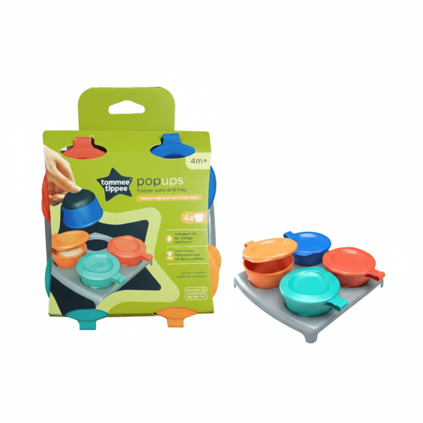 Tommee Tippee Popups Freezer Pots Tray 4 Pack Leak Proof Freezer Food Pots Easy Portion