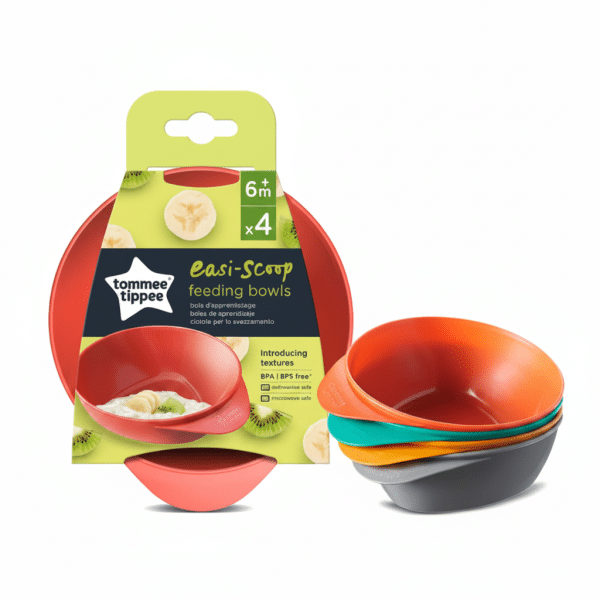 Tommee Tippee Easi-Scoop Feeding Bowls 4 Piece BPA Free Microwave Safe