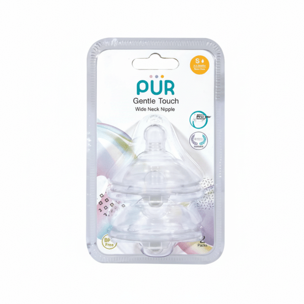 PUR Gentle Touch Wide Neck Nipple Slow Flow 2 Packs BPA Free
