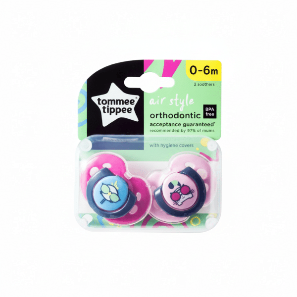 Tommee Tippee Air Style 2 Orthodontic Soothers 0-6m BPA Free Pink