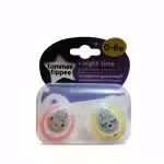 Tommee Tippee Night Time 2 Orthodontic Soothers 0-6m BPA Free