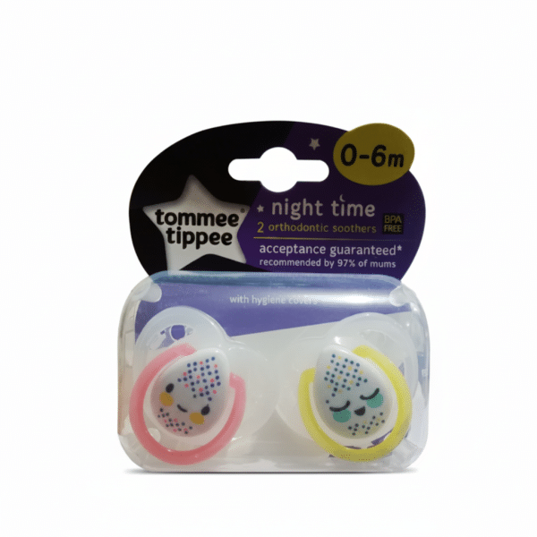 Tommee Tippee Night Time 2 Orthodontic Soothers 0-6m BPA Free