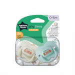 Tommee Tippee Anytime Orthodontic Soother 0-6m 2x Soothers Sterilising Case BPA Free