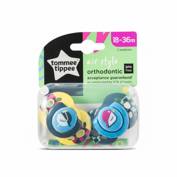 Tommee Tippee Air Style Orthodontic Soothers 18-36m BPA Free
