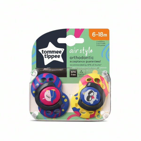 Tommee Tippee Air Style Orthodontic Soother 6-18m BPA Free Hygiene Cover