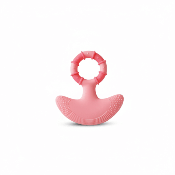 Rovco Anchor Teether Pink Silicone Baby Teething Toy