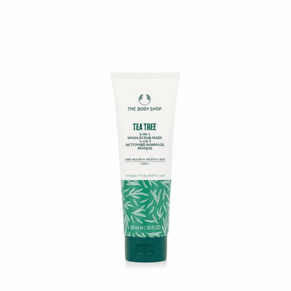 The Body Shop Tea Tree 3in1 Wash Scrub Mask 125ml Purify Suitable for Blemished Skin