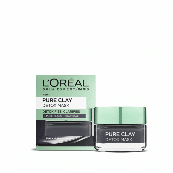 Loreal Paris Pure Clay Detox Mask 50ml Detoxifies Clarifies 3 Pure Clays Charcoal