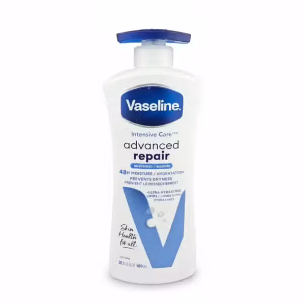 Vaseline Intensive Care Advanced Repair Unscented Lotion 600ml 48H Moisture