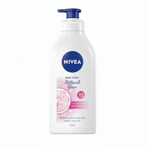 Nivea Natural Glow Body Lotion 625ml UV Filter Even Tone Complex Vitamin C