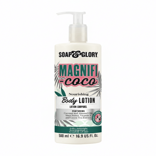 Soap & Glory Magnifi Coco Nourishing Body Lotion 500ml Coconut Almond Oil Shea Butter Vitamin A Green Tea Extract