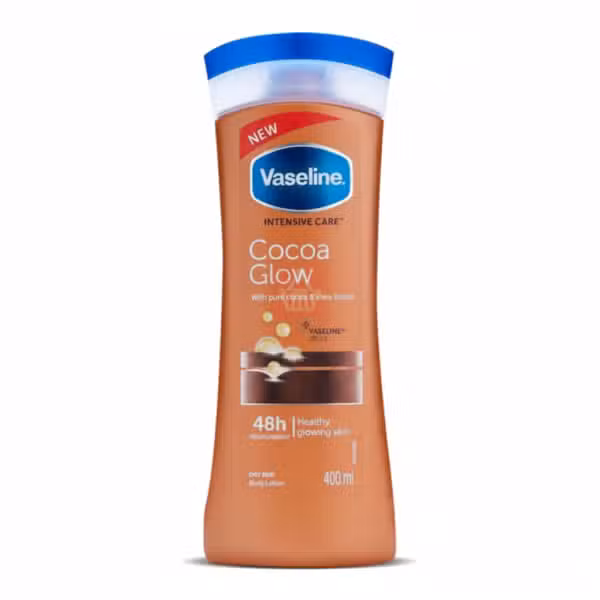 Vaseline Intensive Care Cocoa Glow Body Lotion 400ml Dry Skin Moisturisation